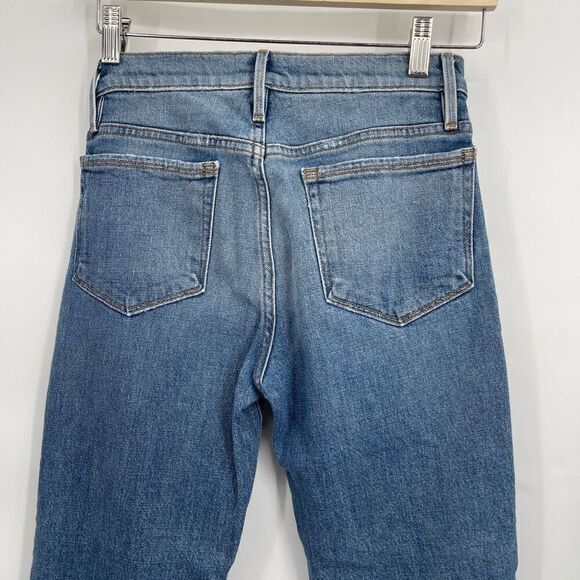 Frame Denim Arrington High Rise Le Nouveau Straight Distressed Jeans Size 25 - Picture 5 of 11